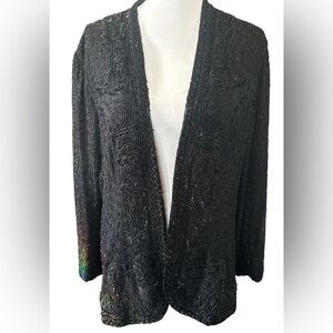 Niteline vintage Black Beaded and sequins Evening Jacket